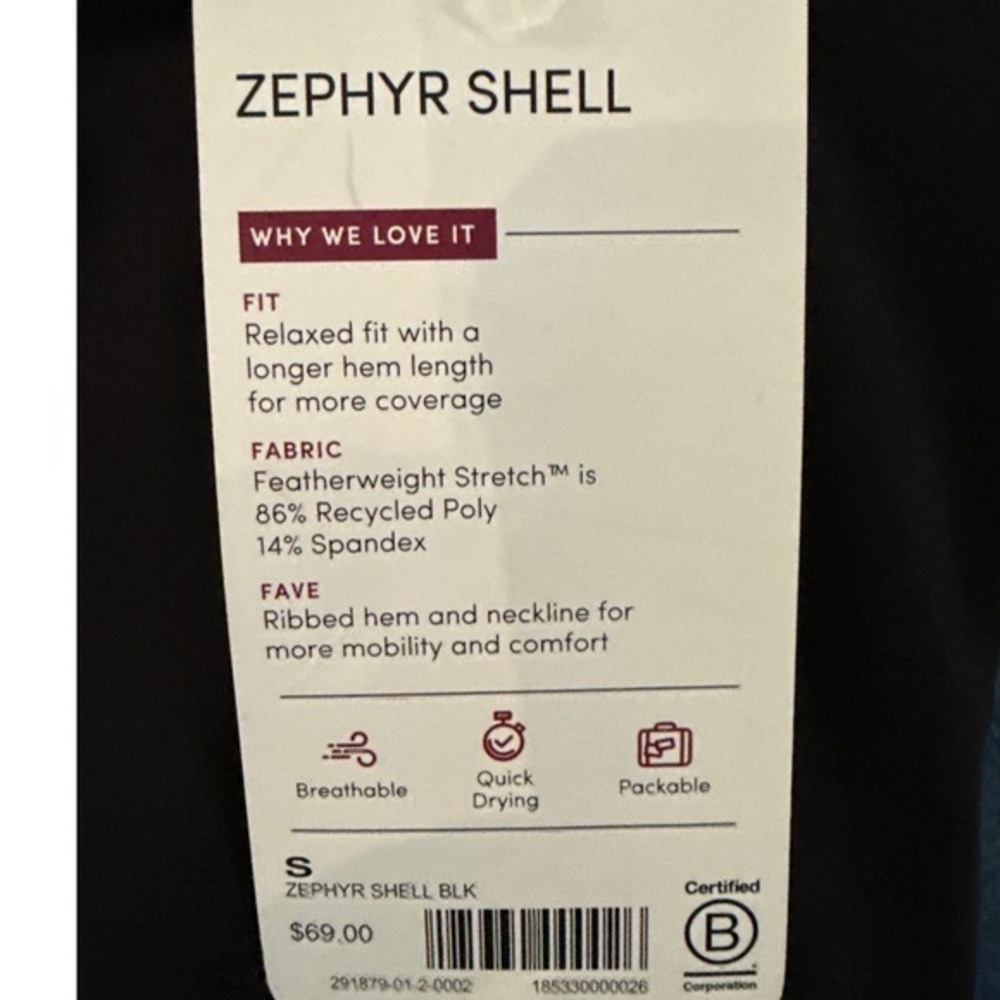 New Athleta Zephyr Shell Pullover Womens Ribbed Tank Top Featherweight Black S - Picture 8 of 10